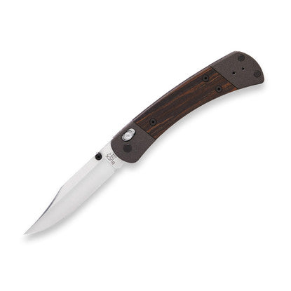 Buck 110 Hunter Crossbar Macassar Ebony Aluminum (3.75", Satin, Magnacut) 0110BRS18