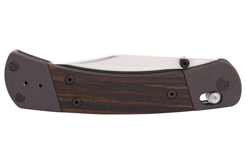 Buck 110 Hunter Crossbar Macassar Ebony Aluminum (3.75", Satin, Magnacut) 0110BRS18