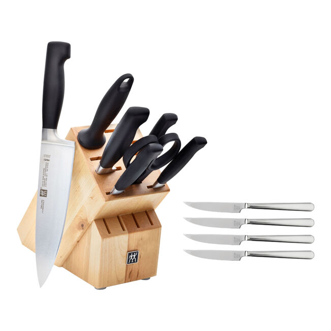 ZWILLING J A Henckels Four Star 8 Pc Knife Block Set w/ Bonus Steak Knives Set 38663-005