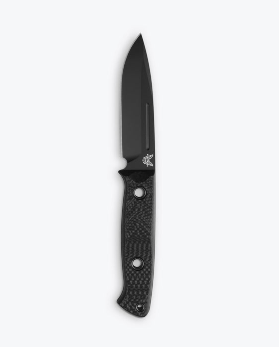 Benchmade Bushcrafter Fixed Blade Knife Black Carbon Fiber (4.38" Black CPM-CruWear) 163BK