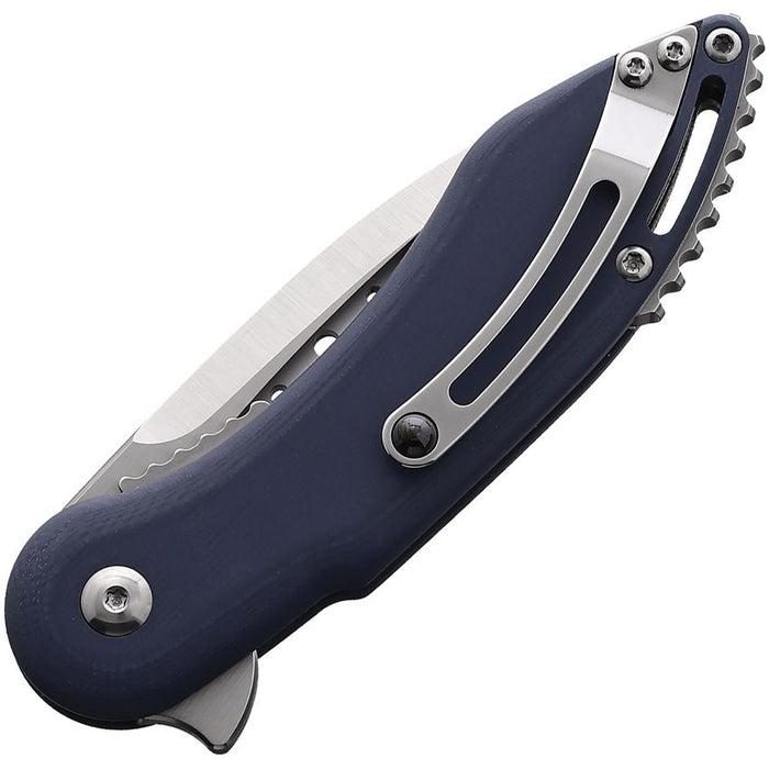 Begg Knives Mini Glimpse Folding Knife Blue/Gray G-10 (3" Satin) BG004