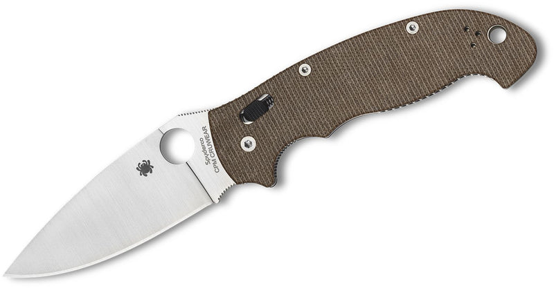 Spyderco Manix 2 XL Brown Canvas Micarta CPM CRU-WEAR (3.85" Satin) C95MPCW2