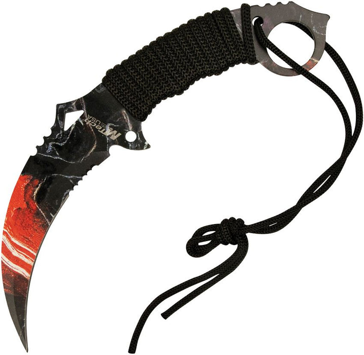 Mtech Karambit Fixed Blade Knife Red/Black (4") 2076GLX
