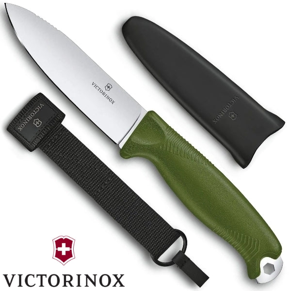 Victorinox Venture Fixed Blade Knife Olive (4.25" Satin) 3.0902.4