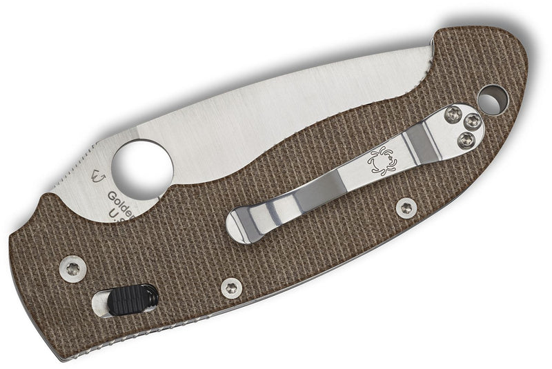 Spyderco Manix 2 XL Brown Canvas Micarta CPM CRU-WEAR (3.85" Satin) C95MPCW2