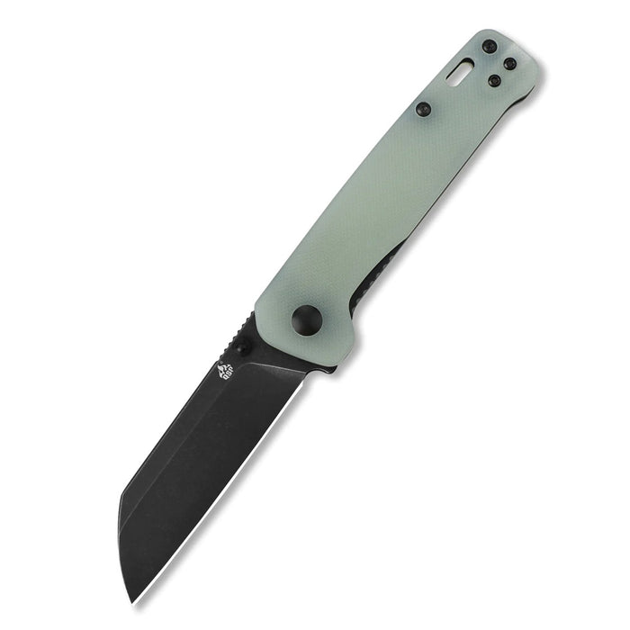 QSP Penguin Liner Lock Knife Natural Jade G-10 (3.06" Black SW) QS130-W