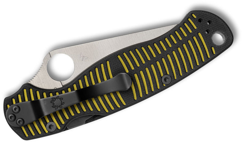 Spyderco Paramilitary 2 Salt Knife Yellow/Black G-10 MagnaCut (3.45" Black) C81GBKYLMCP2