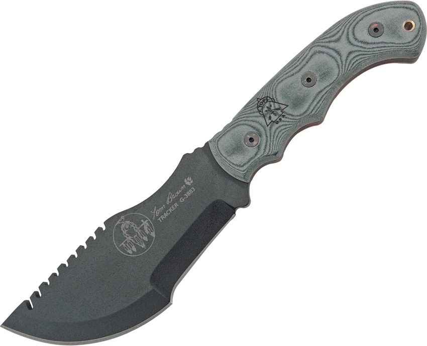 TOPS Knives Tom Brown Tracker Fixed Blade Knife (6.38" Black) TPT010
