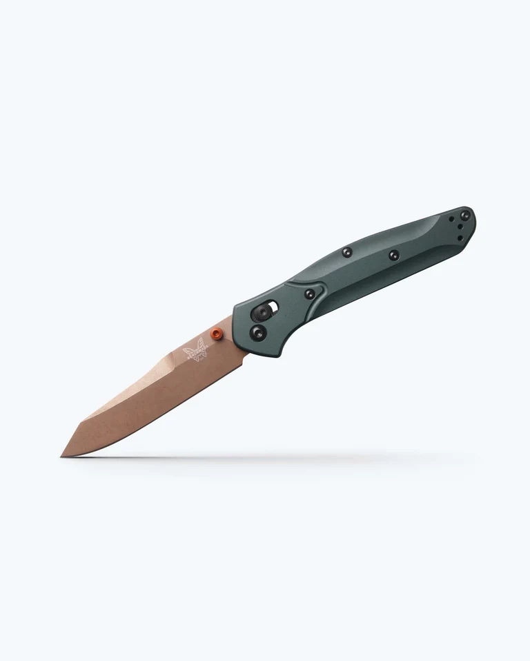 Benchmade 940 Osborne AXIS Lock Knife Taiga Green Aluminum (3.4", FDE, S90V) 940FE-2601