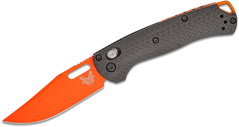 Benchmade Mini Taggedout AXIS Lock Knife Carbon Fiber (3.04", Orange, MagnaCut) 15533OR-01