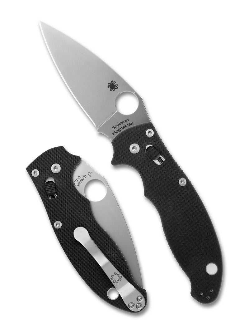 Spyderco Manix 2 Knife Black G-10 83mm (3.375" Matte Satin) C101GP2