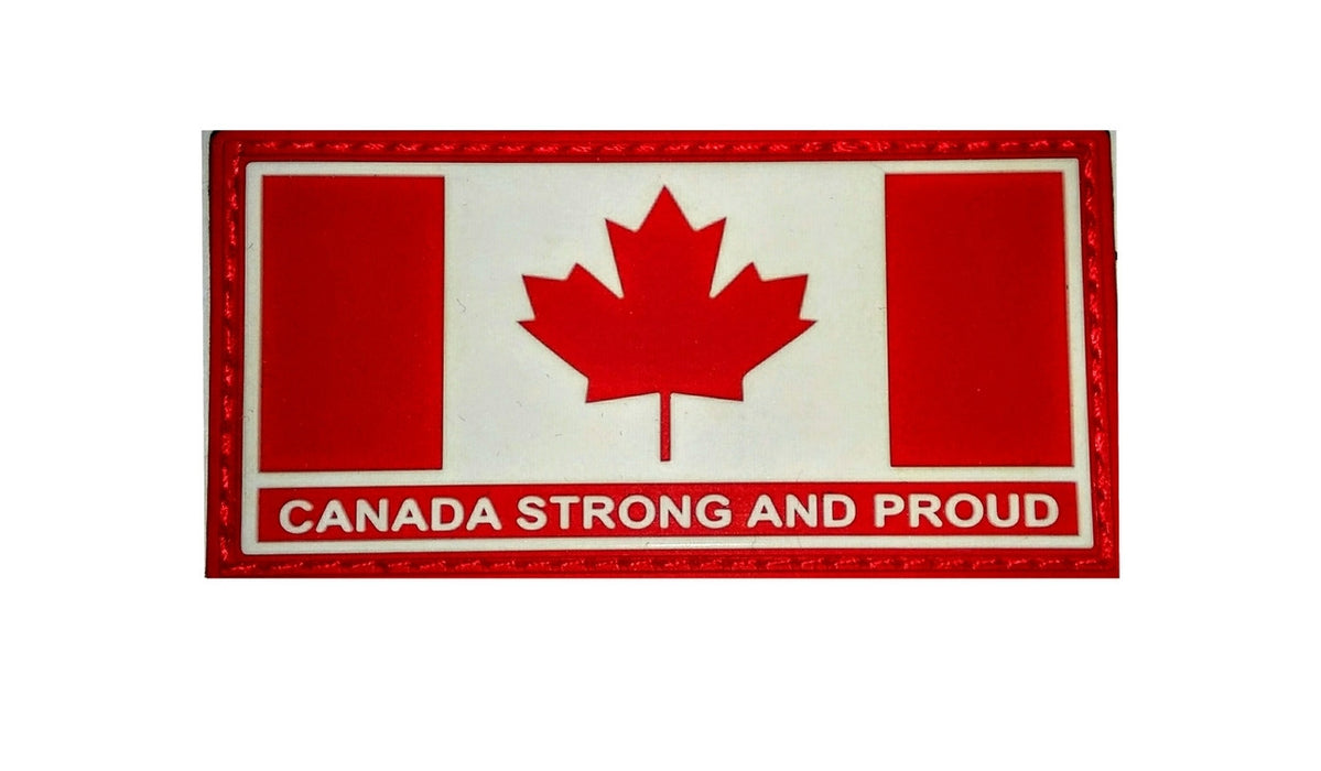 PVC Patch - Canadian Flag Strong and Proud 1.5" x 3" MP0-CSP