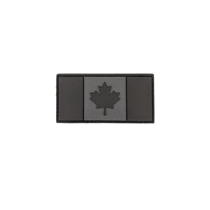 PVC Patch - Canadian Flag 1.5" x 3" Black & Grey MP2-CND2