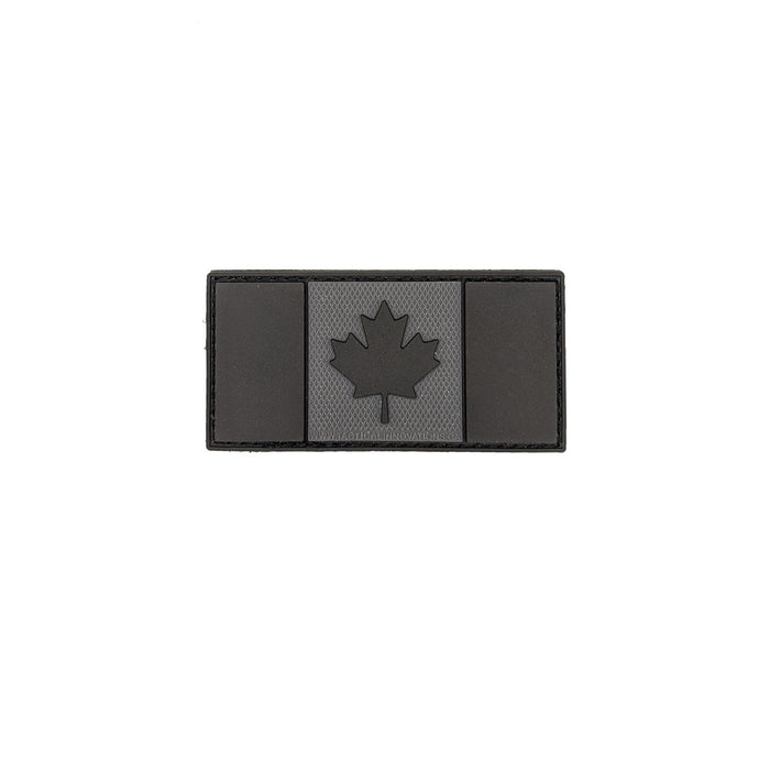 PVC Patch - Canadian Flag 1.5" x 3" Black & Grey MP2-CND2