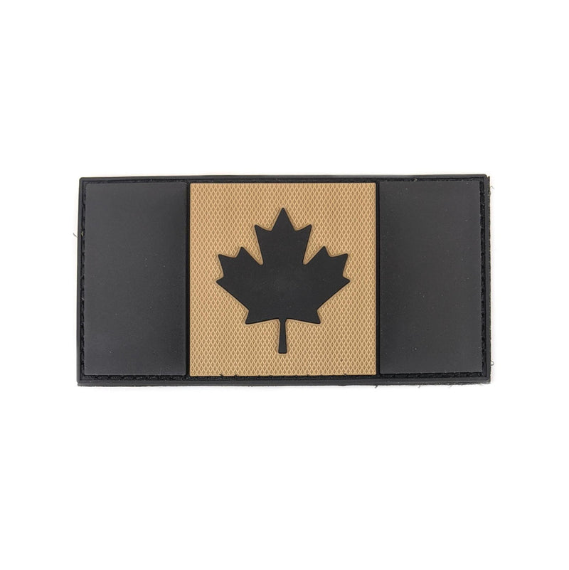 PVC Patch - Canadian Flag 2" x 4" Black & Tan MP2-CND3