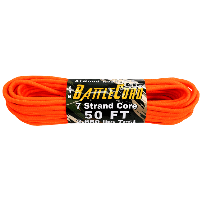 Atwood 2650 lbs BattleCord - 50 ft (Neon Orange) PCBC50S17