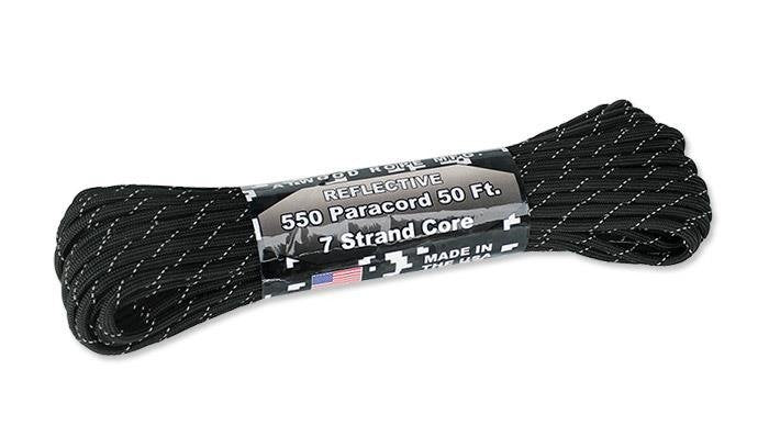 Atwood 550 lbs Reflective Paracord - 50 ft (Black) PCR501BLK