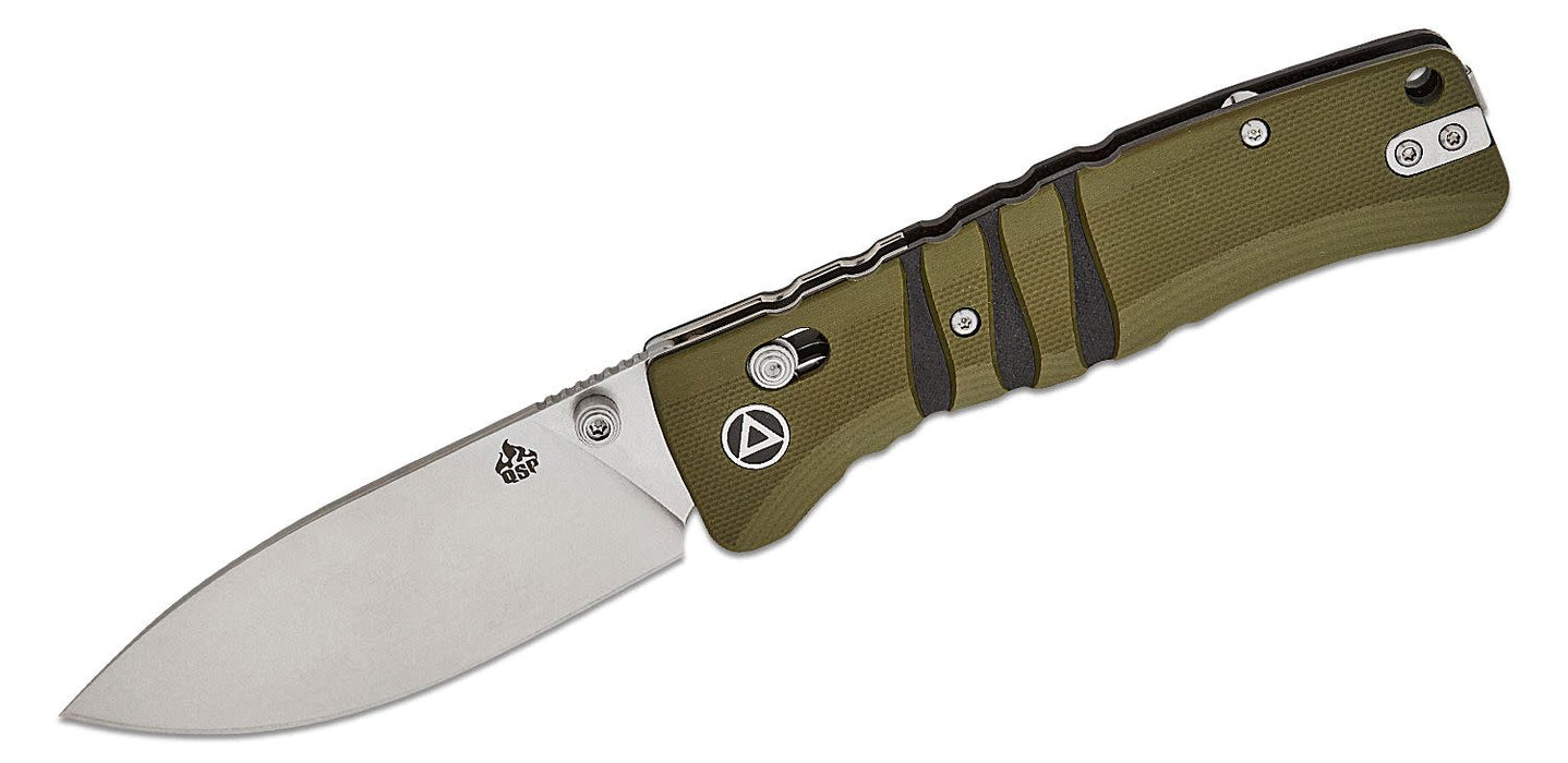 QSP Ripley Glyde Lock Knife Green G-10 (3.5", Stonewash, 14C28N) QS160-C1