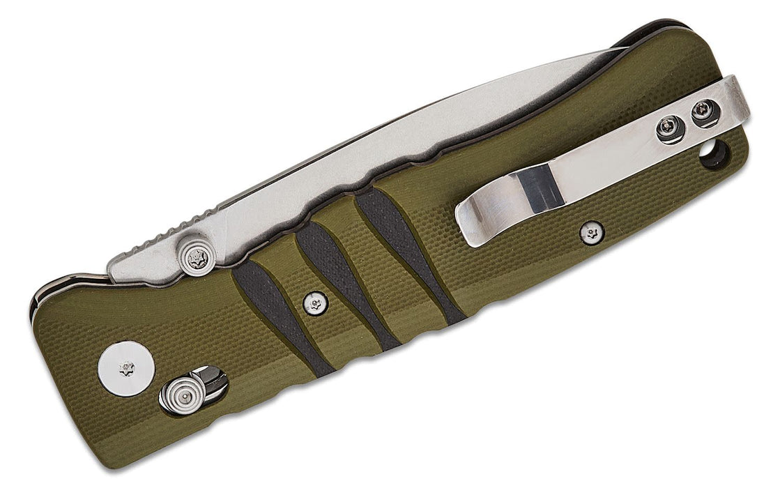 QSP Ripley Glyde Lock Knife Green G-10 (3.5", Stonewash, 14C28N) QS160-C1