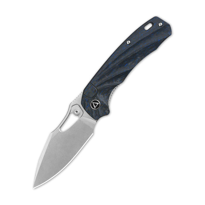 QSP Hornbill Liner Lock Knife Blue Carbon Fiber (3.25" SW) QS146-B1