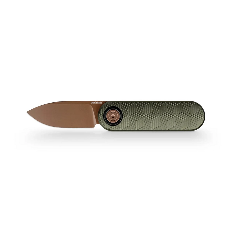Vosteed Corgi V Vanchor Lock Knife Green Aluminum (2.36", Copper Dune, 14C28N) A3724