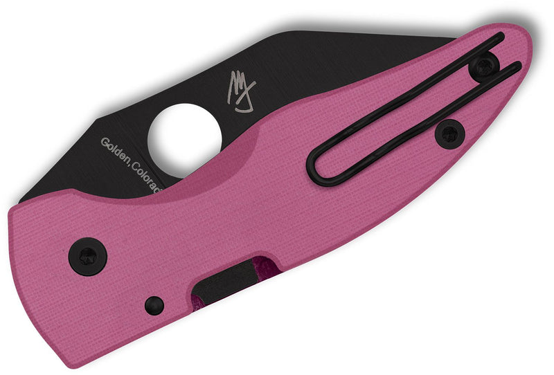 Spyderco MicroJimbo SPRINT RUN Compression Lock Knife Pink G-10 (2.45", Black, S30V) C264GPNBKP