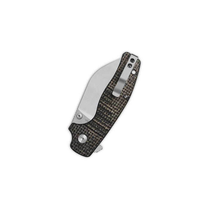 QSP Chefmaster Liner Lock Knife Brown Coarse Micarta (3.2", Satin, 14C28N) QS163-C1