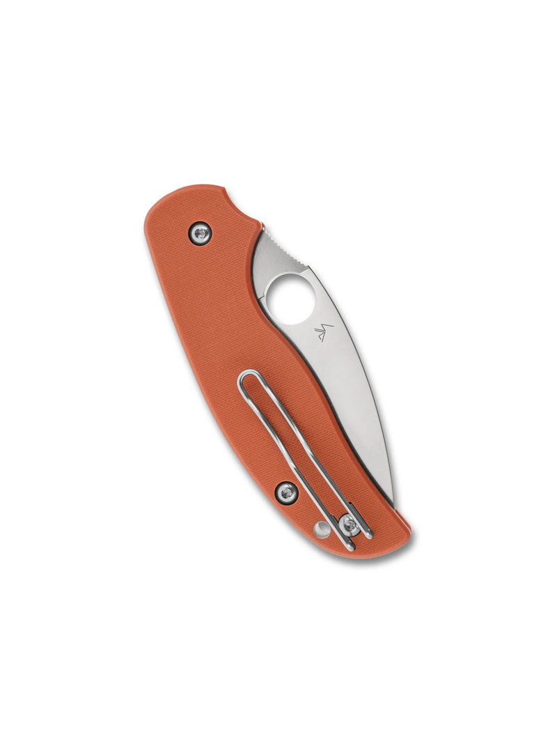 Spyderco Sage 6 Button-Release Compression Lock Knife Burnt Orange G-10 (3", Satin, Rex 121) C123GPBOR