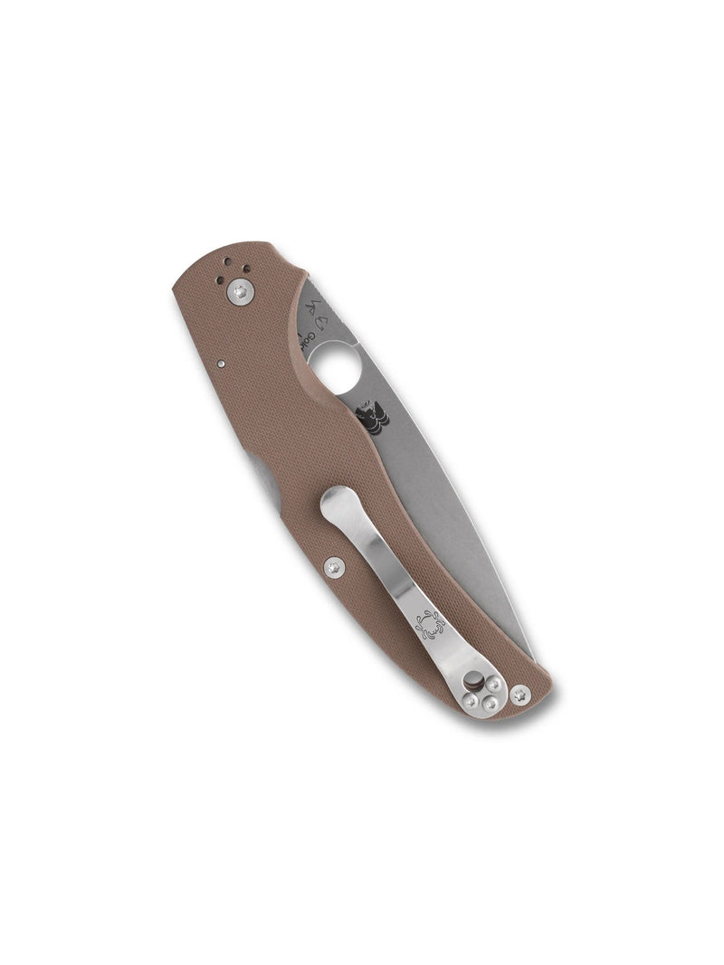 Spyderco Native Chief SPRINT RUN Lockback Knife Brown G-10 (4.08", Satin, 15V) C244GPBN15V