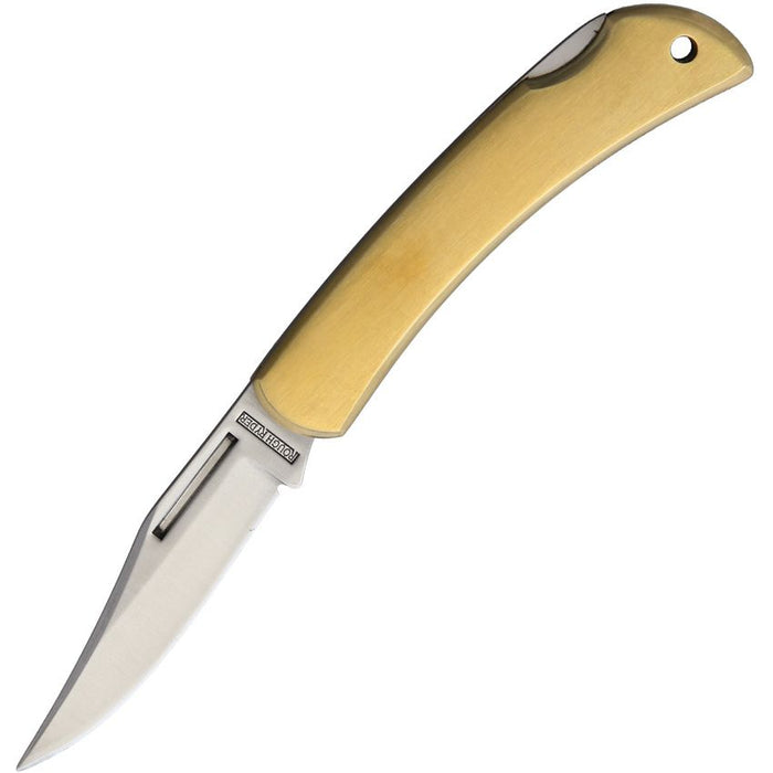 Rough Ryder Lockback Folding Knife Brass (2.13" Satin) RR2004