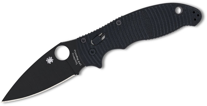 Spyderco Manix 2 Salt Ball Bearing Lock Knife Black G-10 (3.37", Black, MagnaCut) C101GMCBKP2