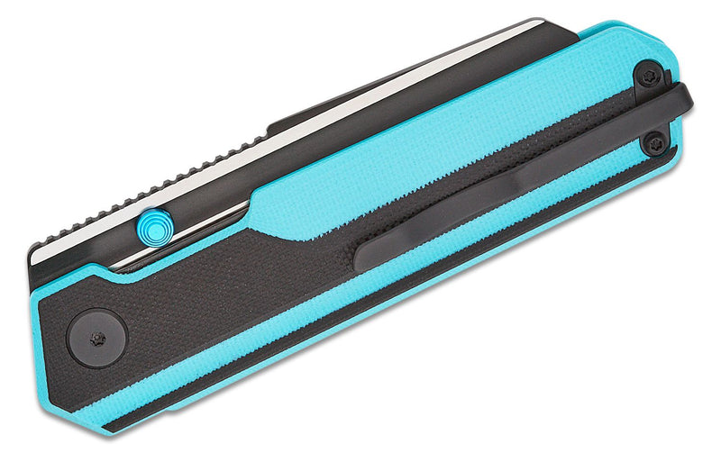Bestech Knives Tardis Liner Lock Folding Knife D2 Teal and Black G10 (3.15" Two-Toned) BG54F