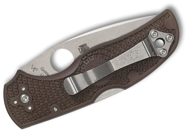 Spyderco Native 5 SPRINT RUN Lightweight Lockback Knife Brown FRN (2.95", Satin, 15V) C41PBN15V5
