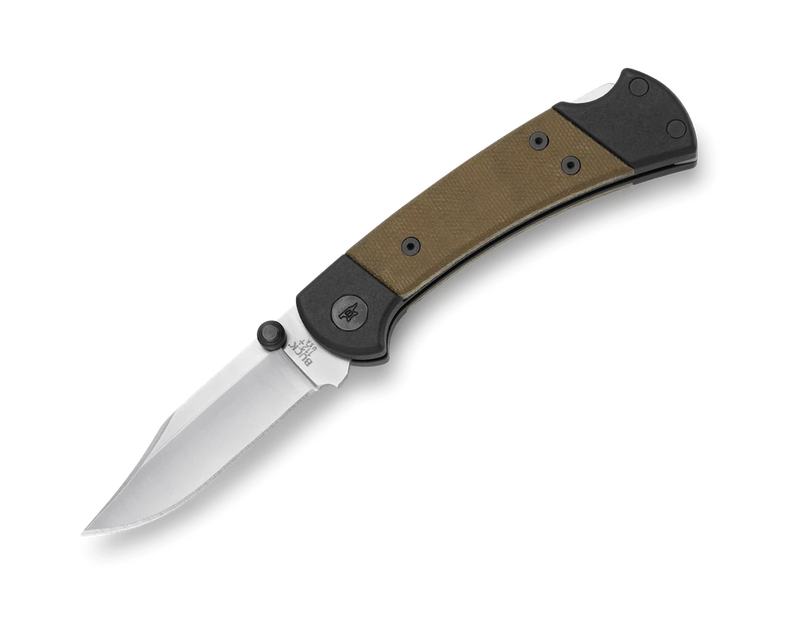 Buck 112 Ranger Sport Lockback Knife O.D. Green Canvas Micarta (3", Satin, S30V) 0112GRS5
