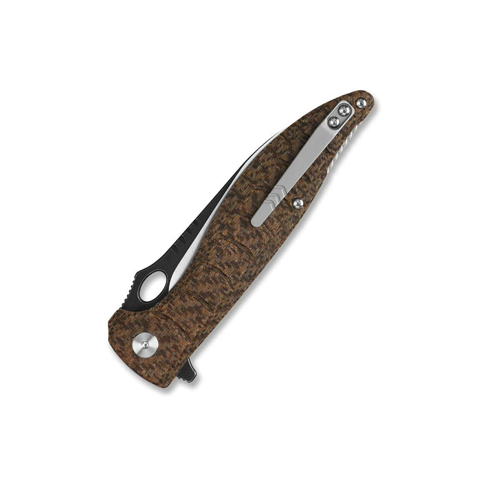 QSP Locust Liner Lock Knife Brown Micarta (3.88" Satin) QS117-A