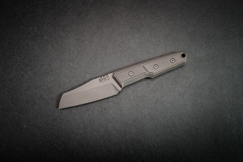 BM Knife & Tool Explorer Fixed Blade Sheepsfoot Titanium Dark Stonewashed (3.1", SW, Magnacut) SQ1641312