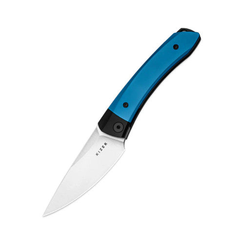 Kizer Mini Momo Liner Lock Knife Blue Aluminum (3.2", Satin, 154CM) V3663C1