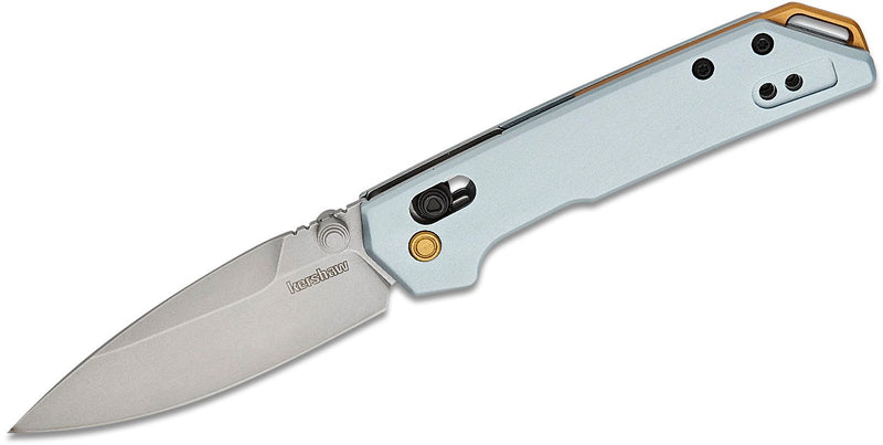 Kershaw Mini Iridium DuraLock Knife Ice Blue Anodized Aluminum (3", Stonewash, D2) 2051