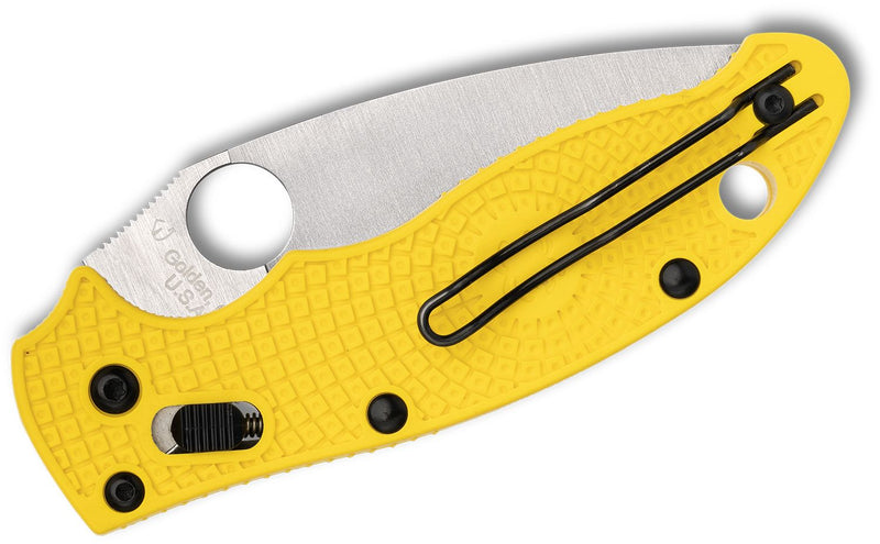 Spyderco Manix 2 Lightweight Salt Knife Yellow Polymer MagnaCut (3.37" Satin) C101PYL2