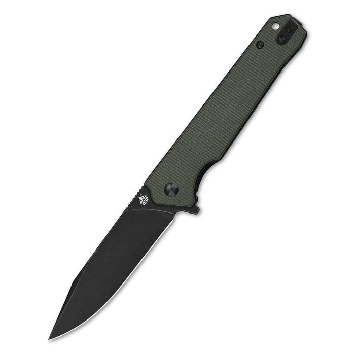QSP Mamba V2 Liner Lock Flipper Knife Green Micarta (3.5" Black SW) QS111-I2