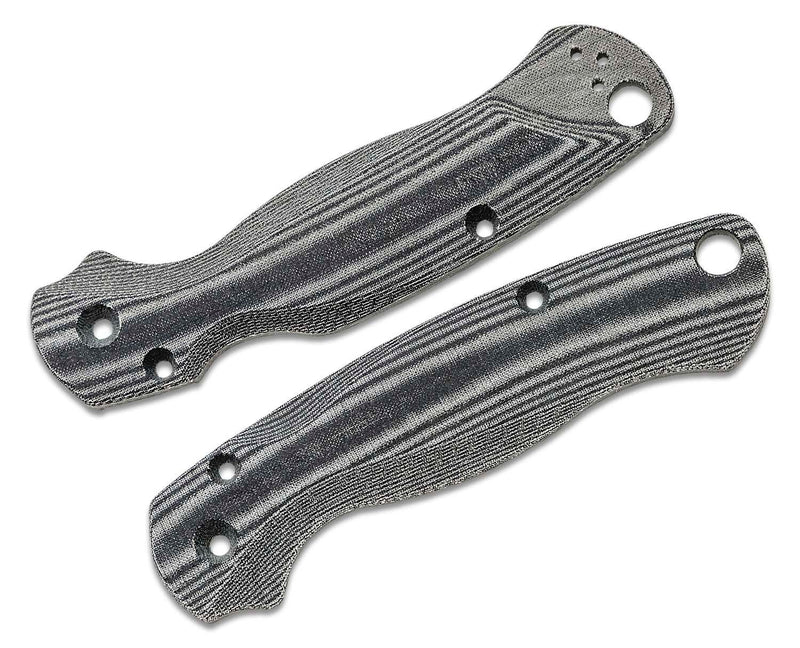 Flytanium Lotus Scales Black Linen Micarta for Spyderco Paramilitary 2 FLY-0808