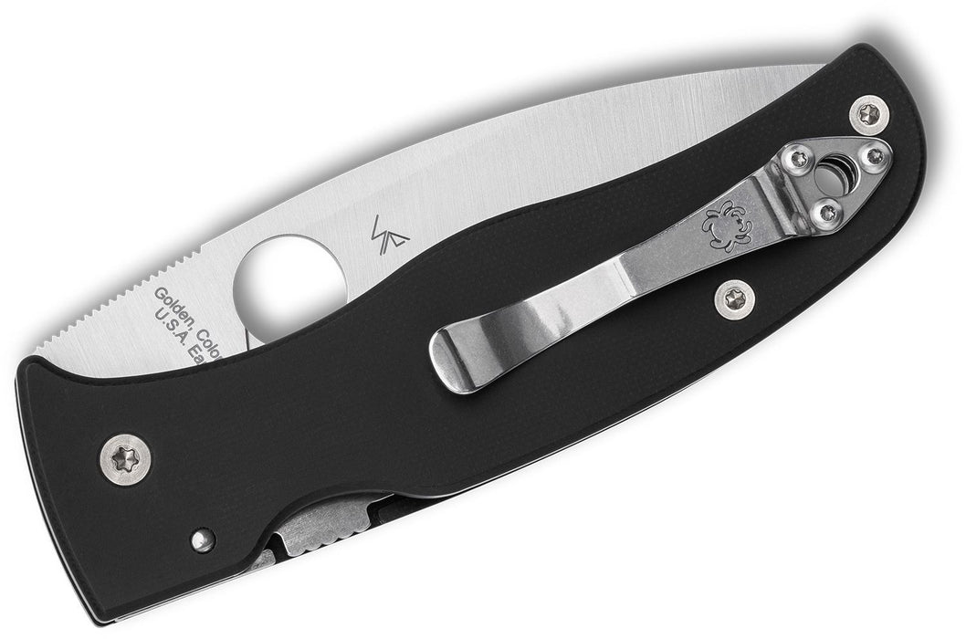 Spyderco Bodacious Compression Lock Knife Black G-10 (3.66" Satin) C263GP