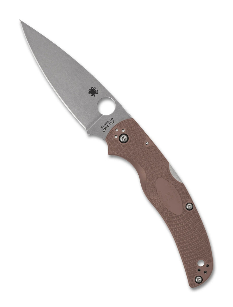 Spyderco Native Chief SPRINT RUN Lightweight Lockback Knife Brown FRN (4.02", Satin, 15V) C244PBN15V