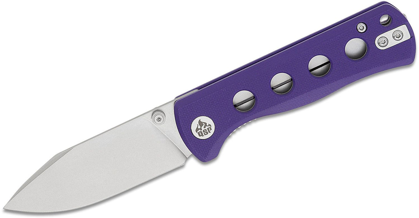 QSP Canary Folder Liner Lock Knife Purple G-10 (2.84" SW 14C28N) QS150-D1