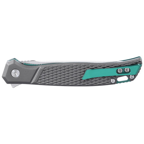 CRKT Scar Liner Lock Knife Textured Aluminum (3.3", Satin, D2) K440XXP