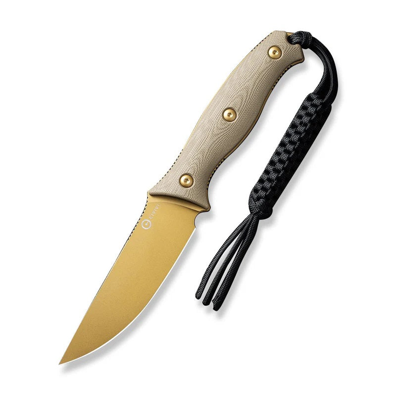 CIVIVI Stormridge Fixed Blade Knife Tan G-10 (3.92" Desert Tan SW) C23041-2