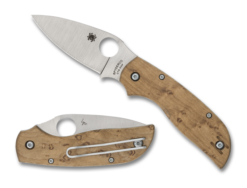 Spyderco Chaparral Slipjoint Knife Maple Wood (2.77" Satin CTS-XHP) C152NLWDP