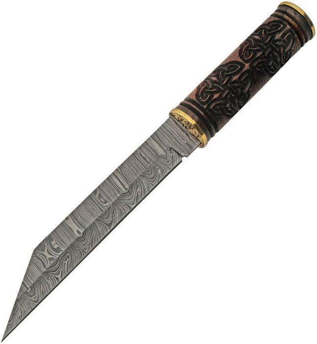 Damascus Celtic Triquetra Seax Knife (8.5") DM1299