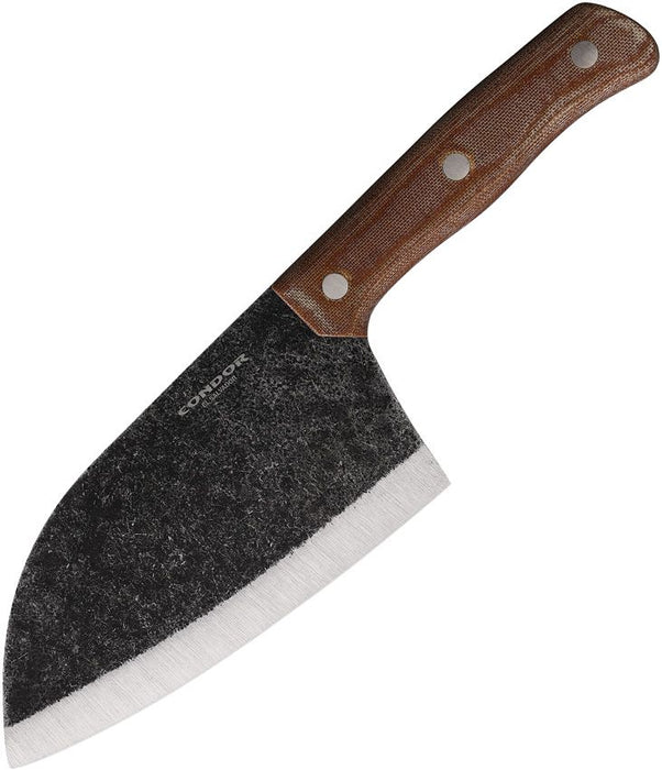 Condor Serbian Kuvar Cleaver Fixed Blade Knife Natural Micarta (6.29" Black) CTK5009-6.2-HC