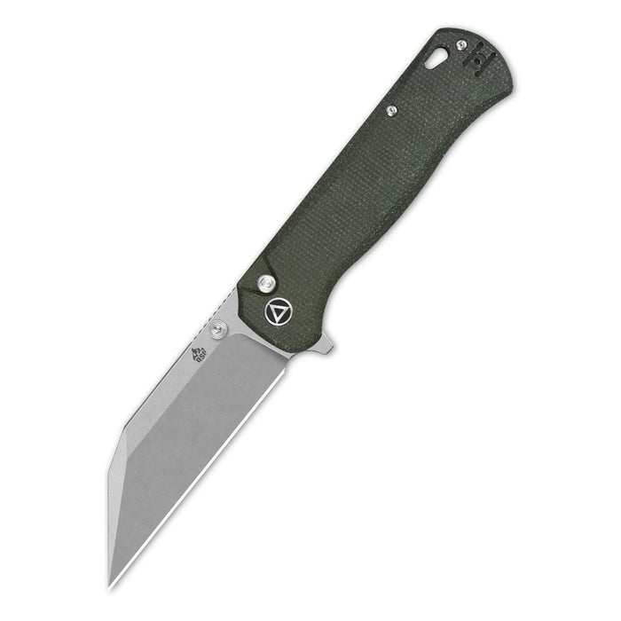 QSP Swordfish Button Lock Knife Green Micarta (3.63" SW) QS149-B1